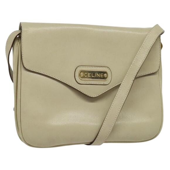 CELINE Shoulder Bag Leather Ivory Gold - Picture 1 of 13